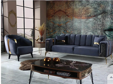 Lyon Luxury Velvet Sofa Sets - Cream, Navy Blue & Grey - 1, 2, 3 Seater Options - UK Luxury Furniture